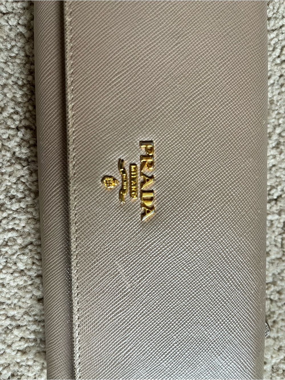 Prada Saffiano Leather Continental Wallet - Beige - Picture 3 of 9